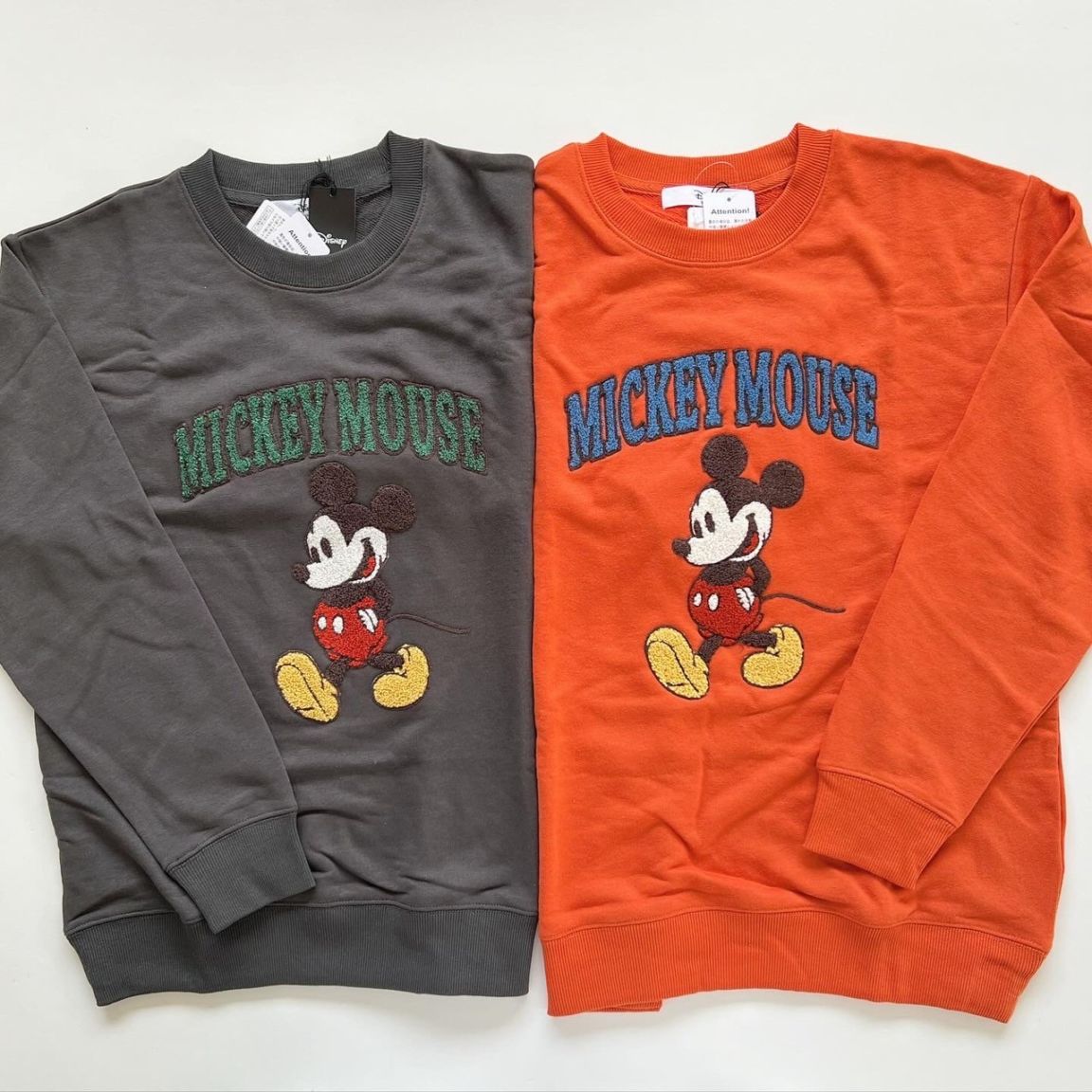 大人size[即納]  サガラ刺繍ミッキー　裏毛トレーナー