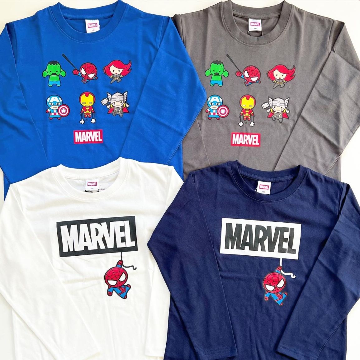 110-160size[即納]   MARVEL 長袖Tシャツ