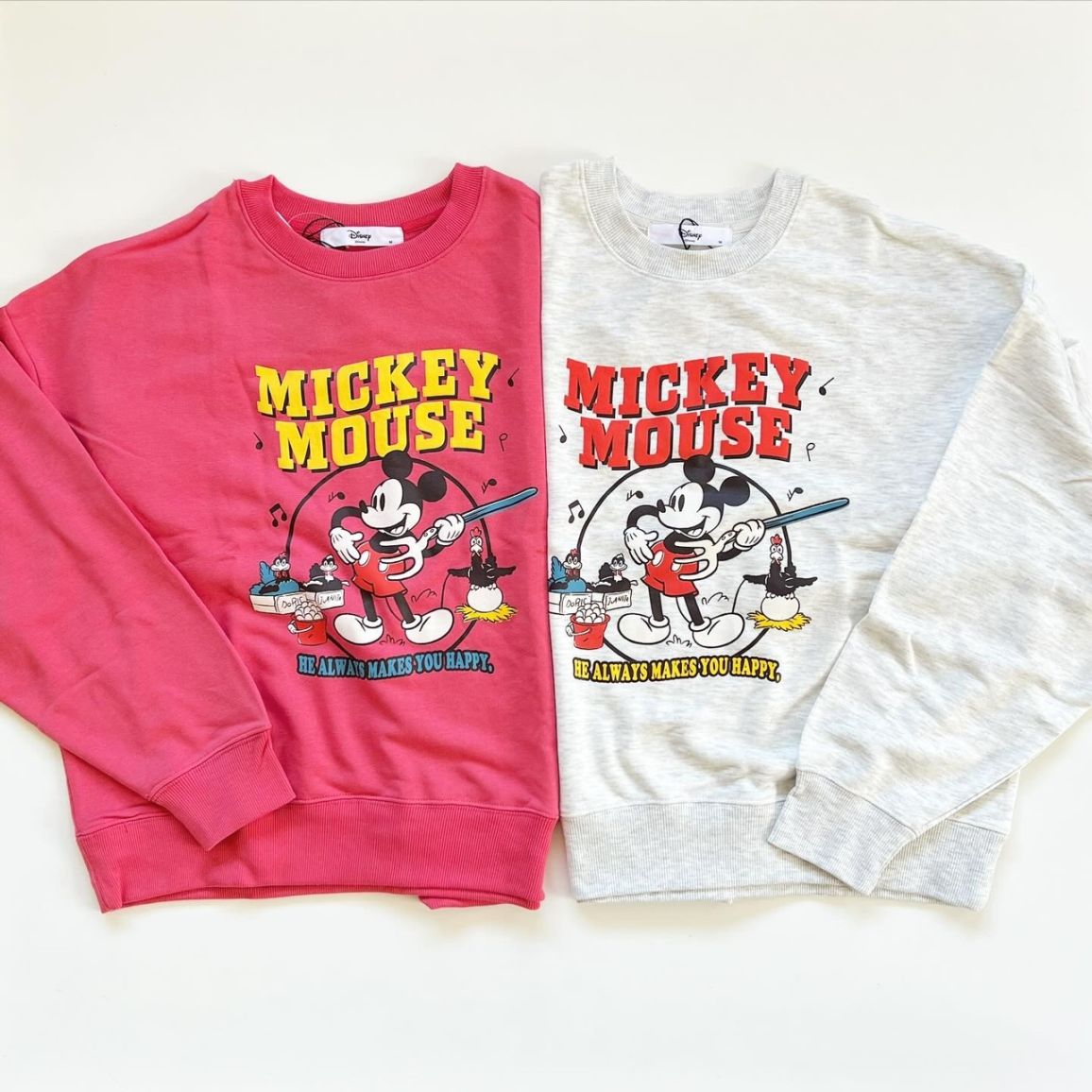 大人size[即納]   フォークミッキー　裏毛トレーナー