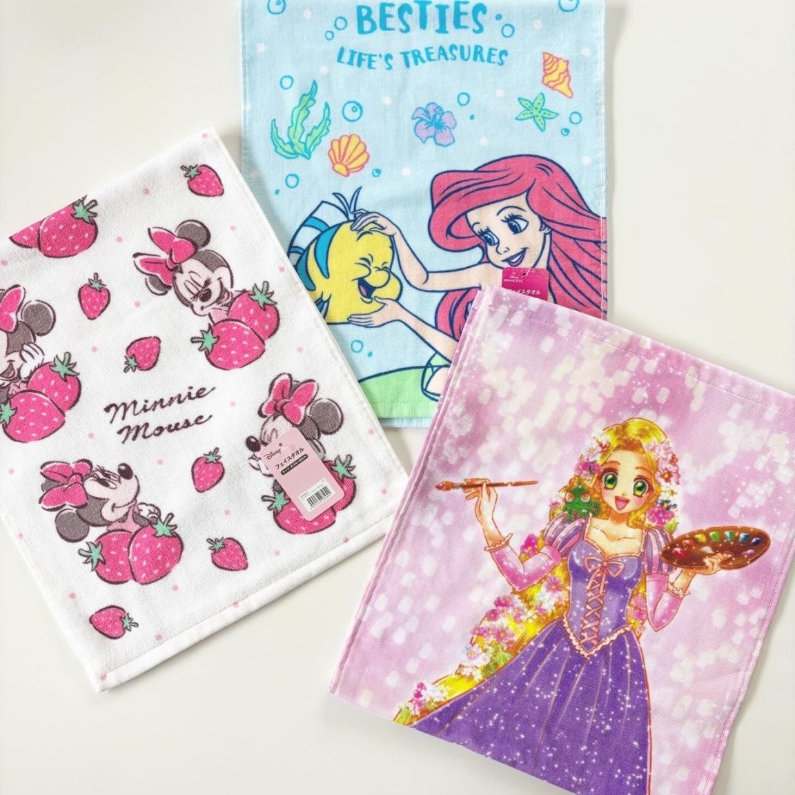 [即納]   ミニー.アリエル.ラプンツェル フェイスタオル