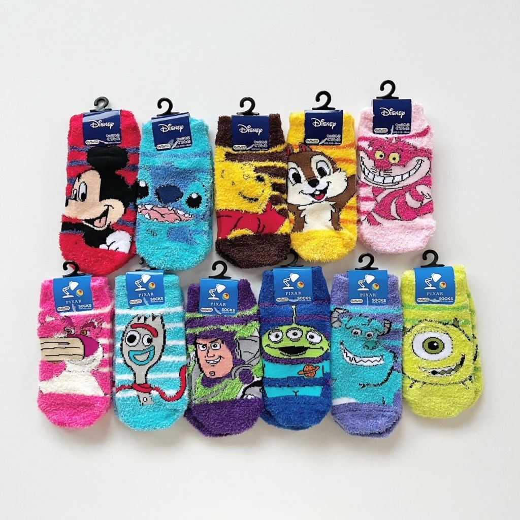 [即納] 　13-18cm  もっこもこキッズ靴下 "ディズニー"