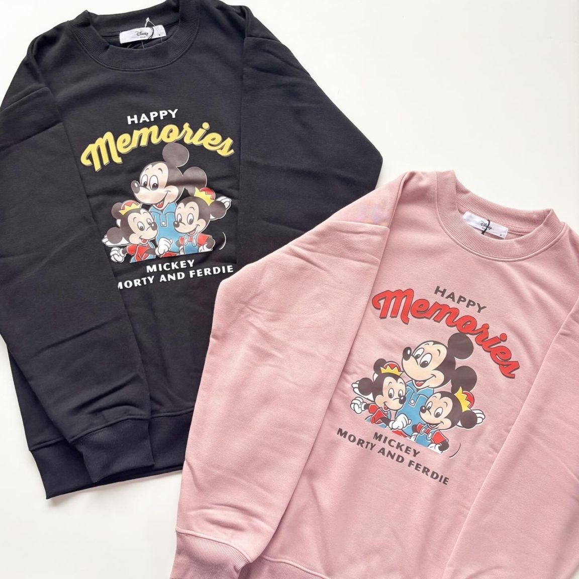 大人size[即納]   ミッキー.モーティ.フェルティ　裏起毛トレーナー