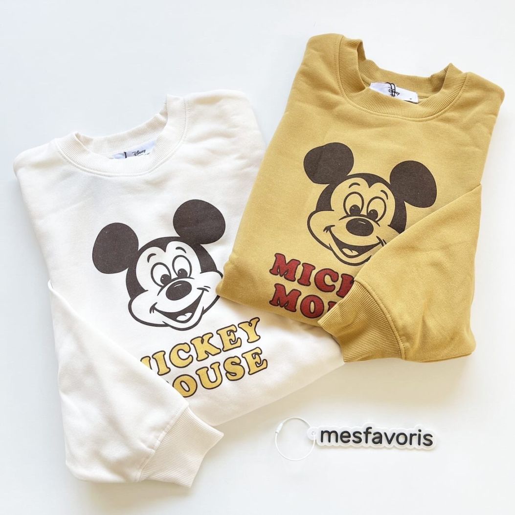 大人size[即納]   レトロミッキー　裏起毛トレーナー