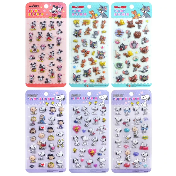 [即納]  　Snoopy/Tom&Jerry/Mickey】キャラクター　ぷくぷく立体シール