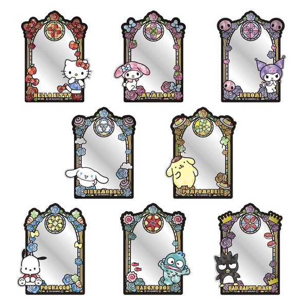 [１週間後配送]  ランダム1個　サンリオキャラクターズ トレーディングアクリルミラーシール　ステンドグラス