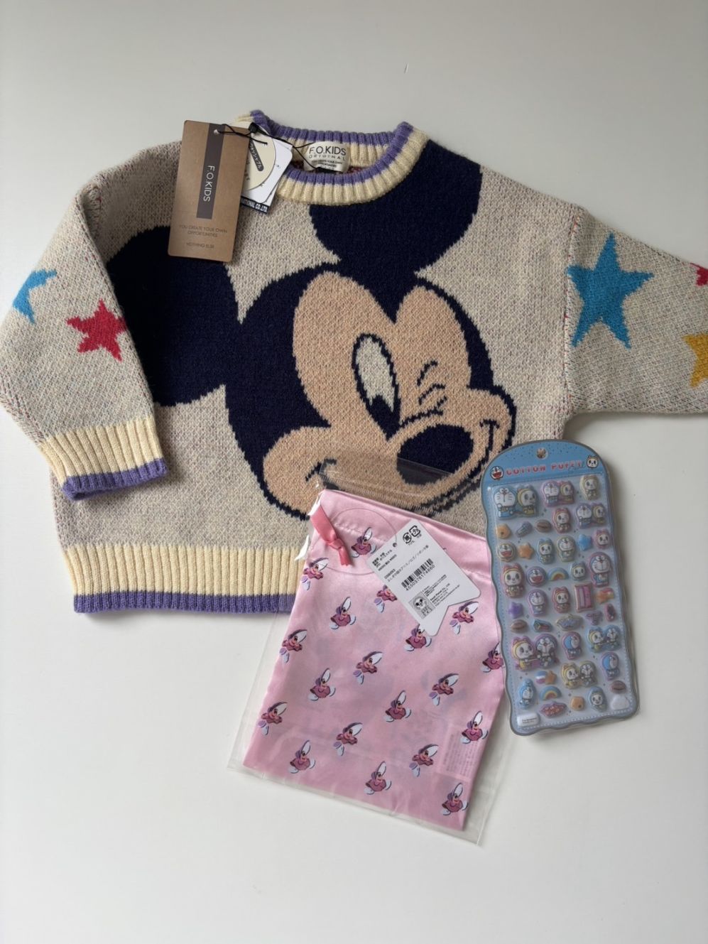 [即納]   ドラえもんシール/ミッキーニット80cmセット