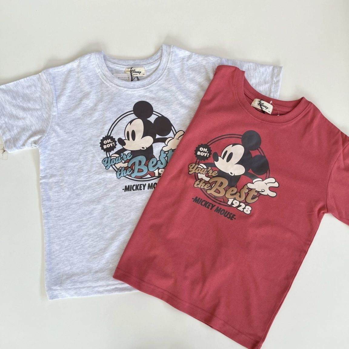 140.150.160size[即納]  OH BOY ミッキープリント  半袖Tシャツ