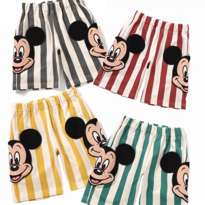 80-140size[即納]　 ディズニーキャラクター / ミッキー / ポケットパンツ 5分丈　( BIT’Z )