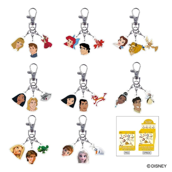 [即納]  ランダム1個　ディズニー トリオアクリルキーホルダー ディズニープリンセスシリーズ