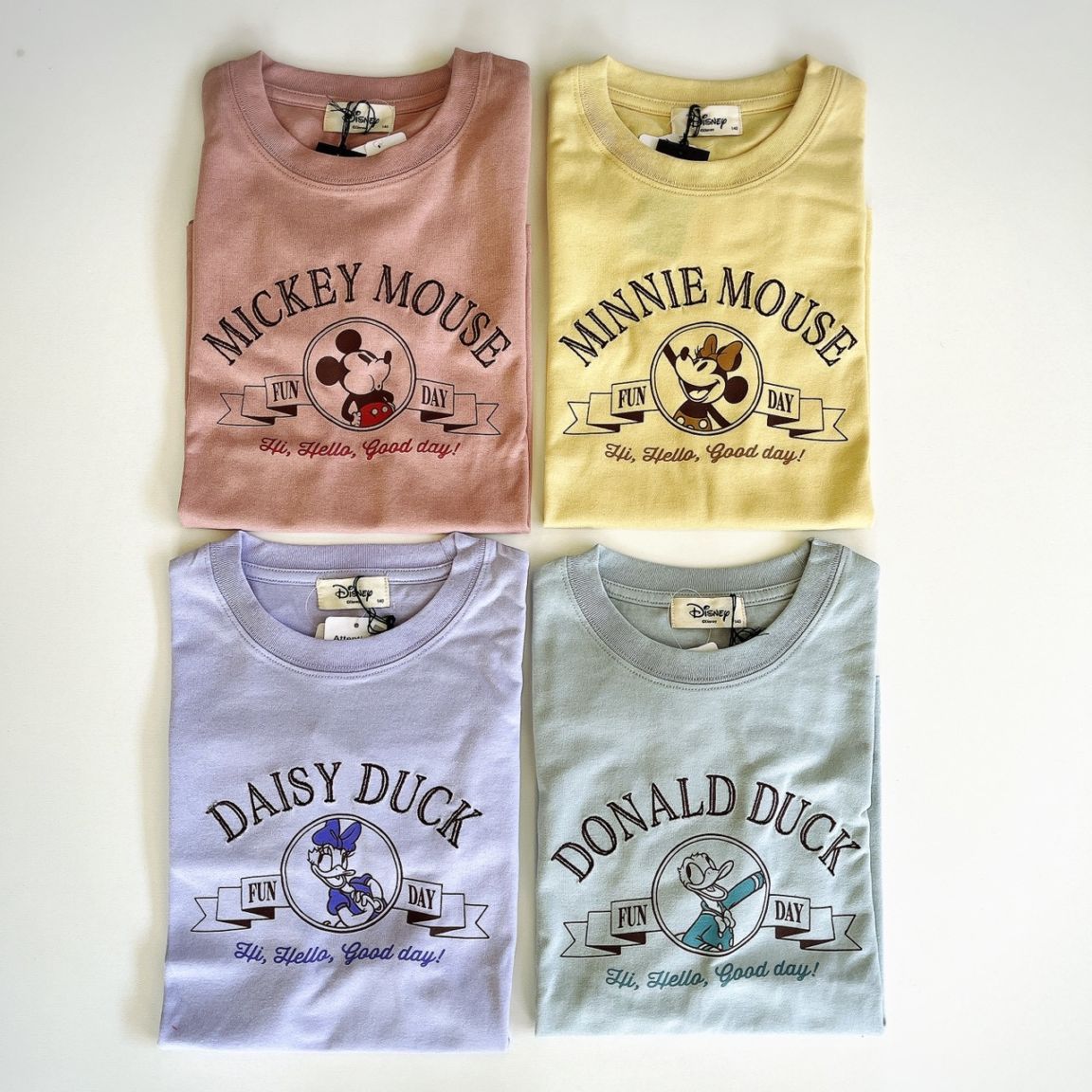 140.150.160size[即納]  ミッキーフレンズ　カラー7分袖Tシャツ