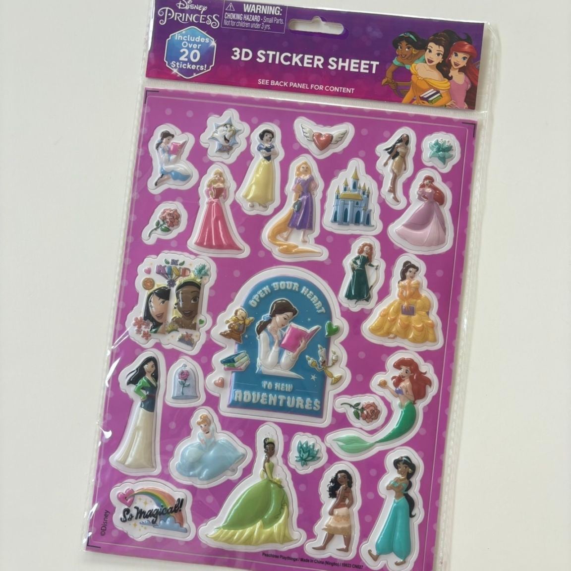 [即納]   ディズニープリンセス 3D ステッカー 1シート