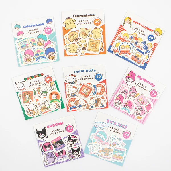 [即納]   ◆ サンリオキャラクターズおやつパーティー ◆ 和紙フレークシール 