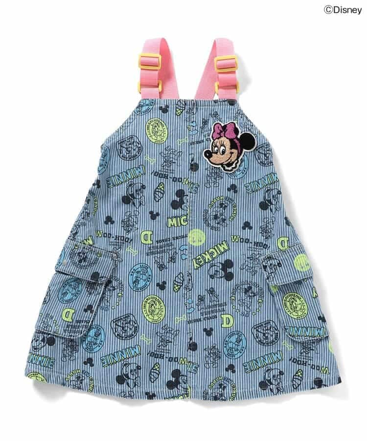 80-120size[即納]  【リンク】【ディズニー】ミッキー＆フレンズ/総柄ジャンスカ   ( BREEZE )