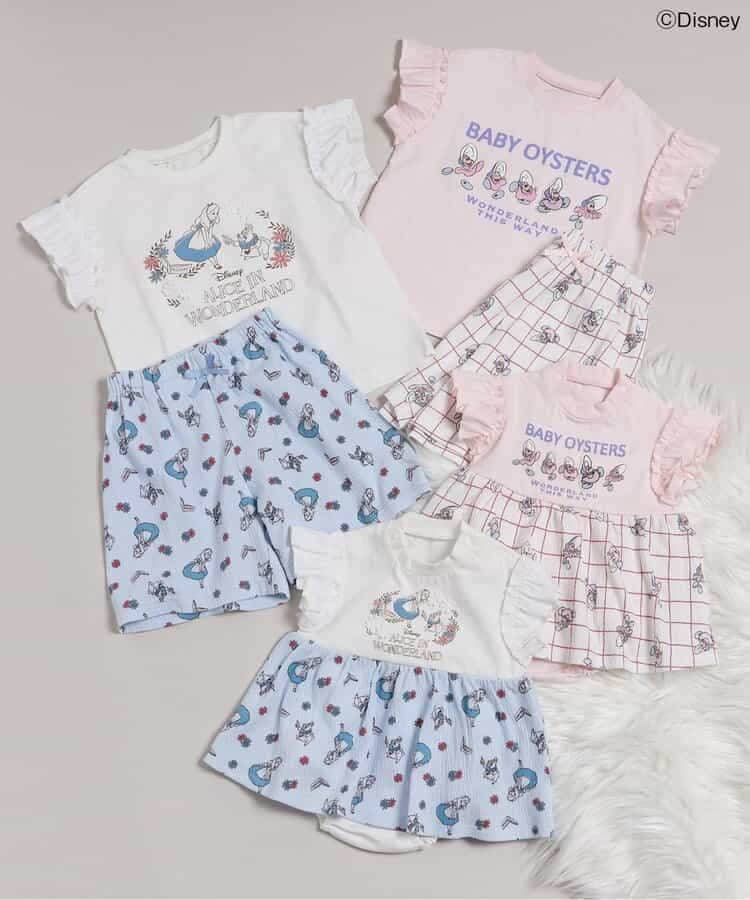 60-80size[即納]   ディズニーキャラクター / ふしぎの国のアリス / ロンパース    ( Ampersand )