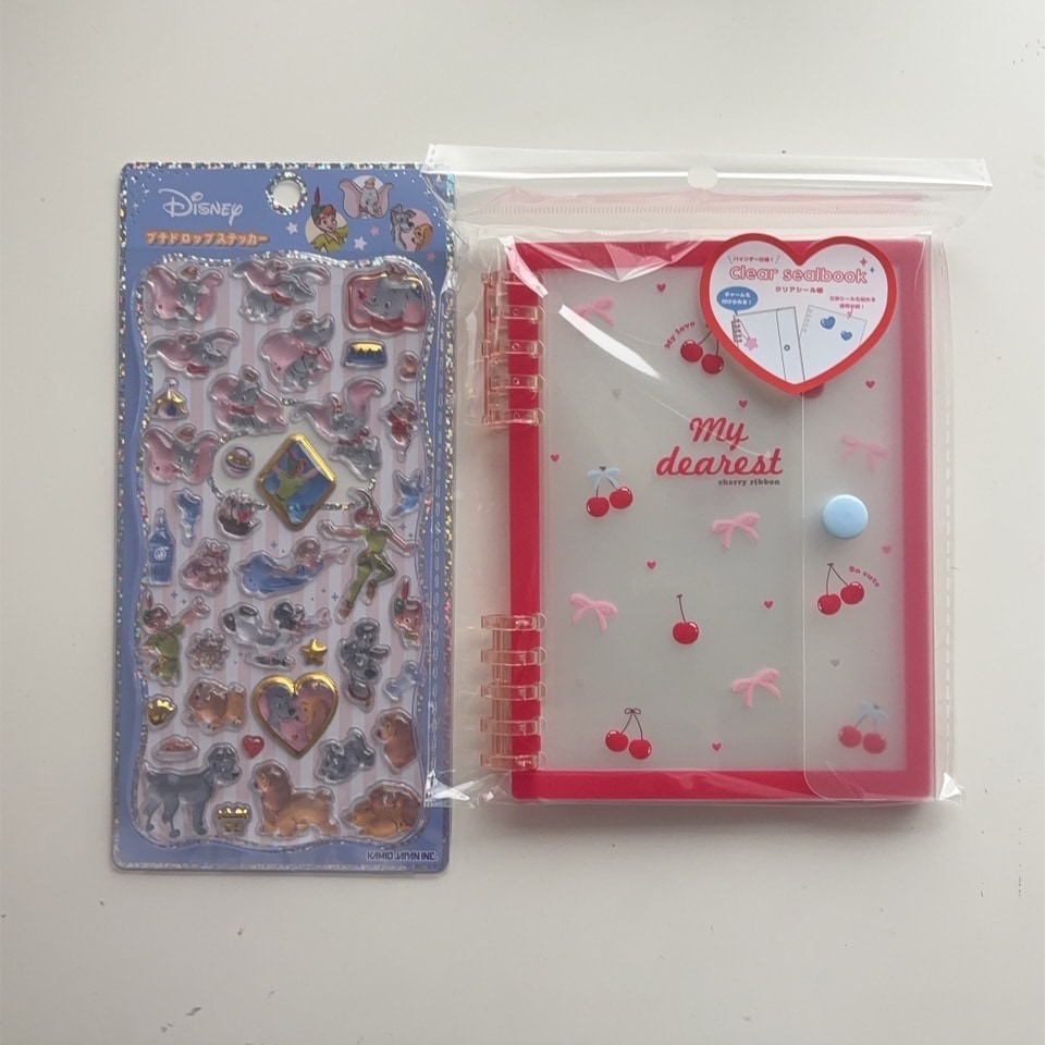 [即納]  　ディズニープチドロップシール　クリアシール帳　チェリーリボン　セット
