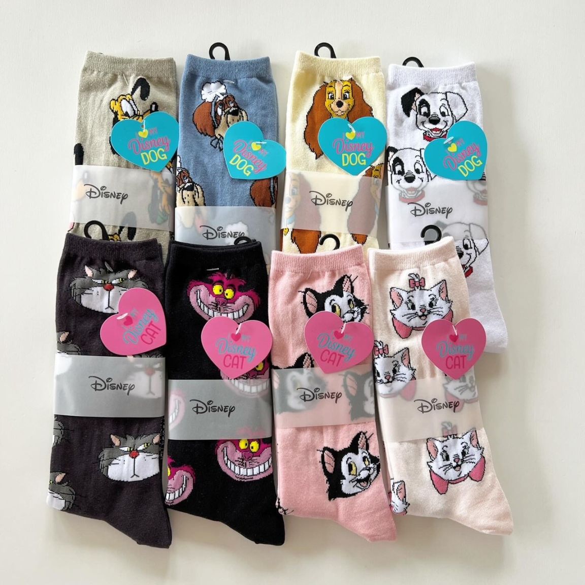 ＜即納＞   23-25cm レディースソックス"ディズニー"　クルーソックス　犬猫シリーズ