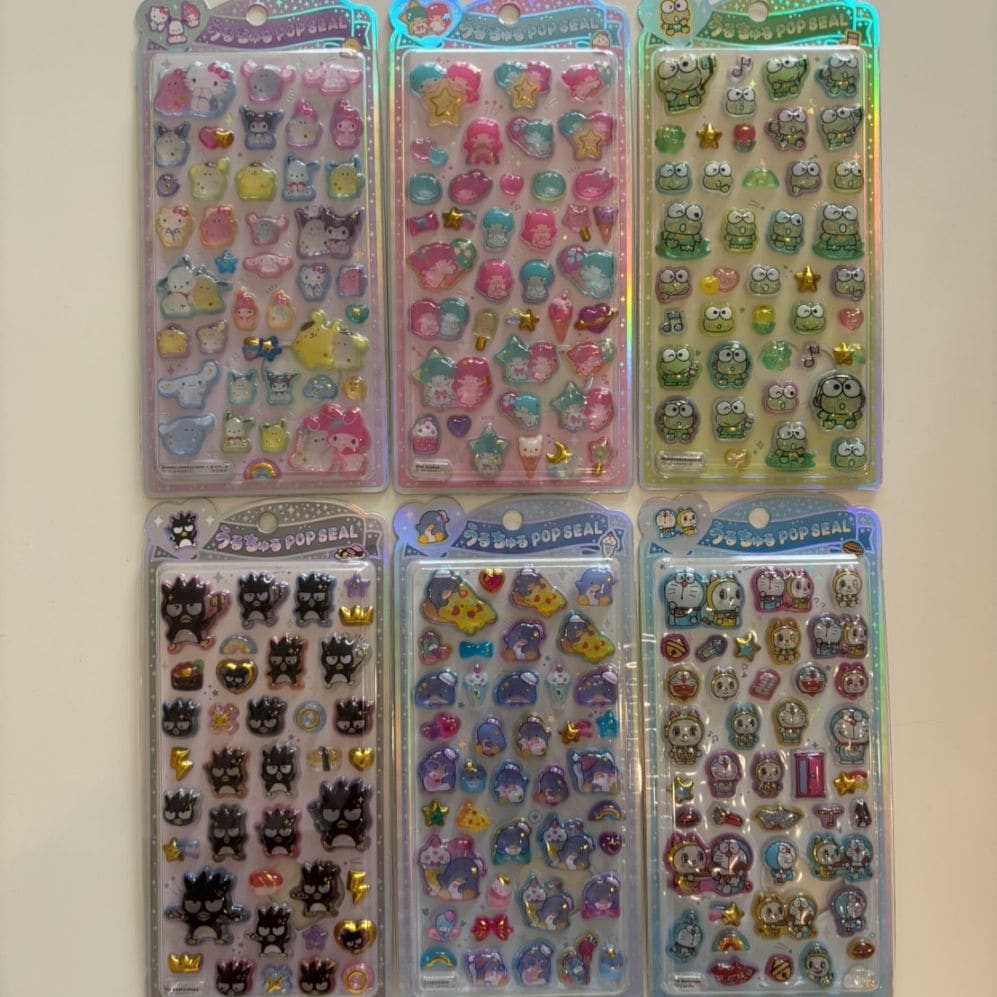 [8月上旬以降配送]     単品　サンリオ&どらえもん　うるちゅるポップシール 