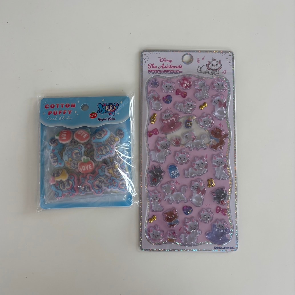 ＜9月上旬以降配送＞ 2枚セット　マリープチドロップシールandエンジェルブルーコットンパフィシール