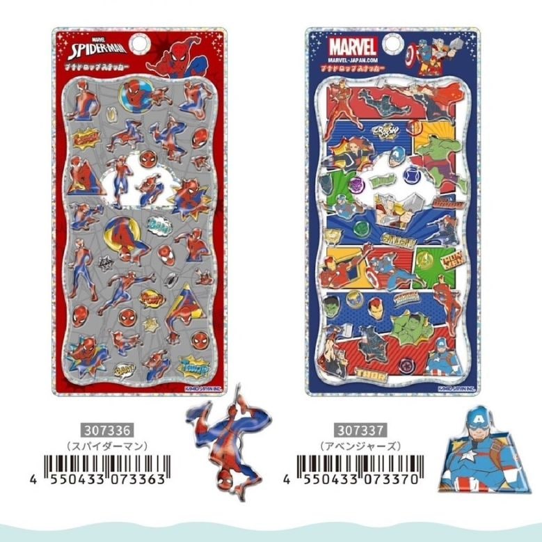 <スタッフアカウントのみ掲載>＜10月上旬以降配送＞  スパイダーマン　アベンジャーズ　プチドロップステッカー　シール
