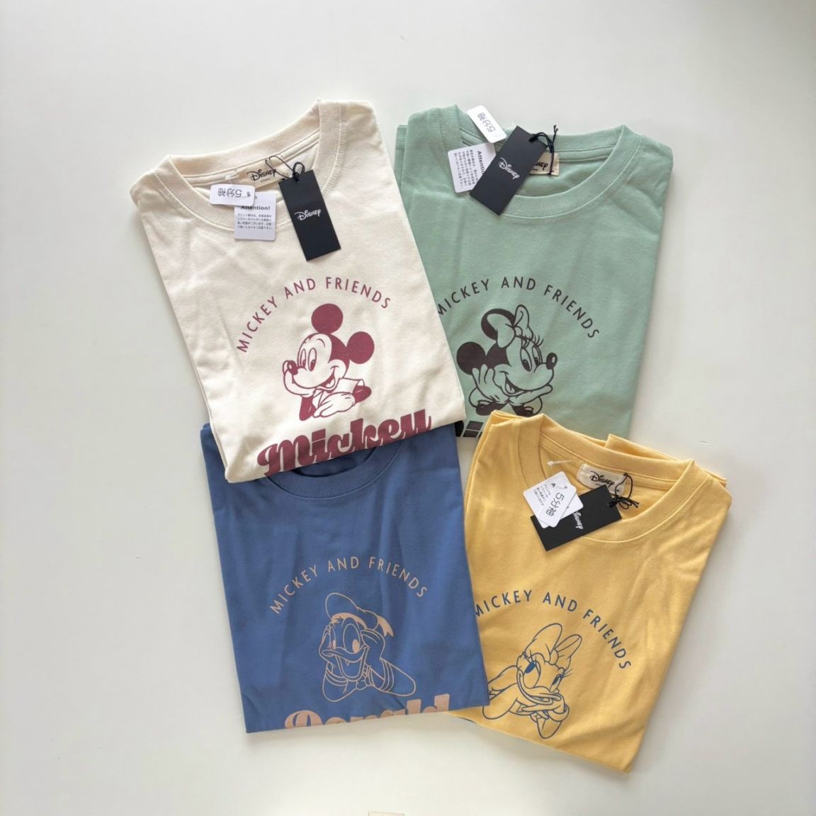 大人size[即納]  ミッキーフレンズ　5分袖ワイドTシャツ