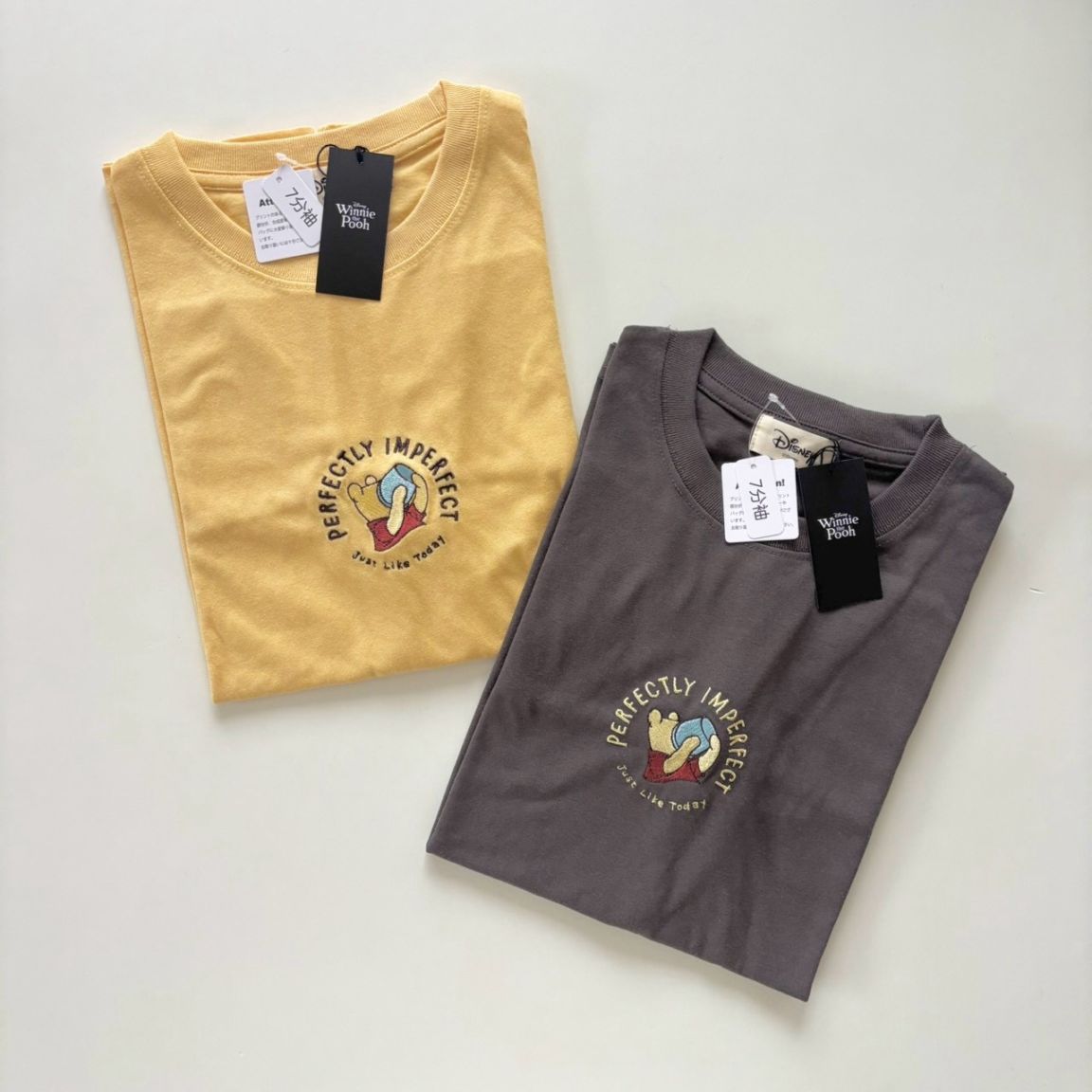 大人size[即納]   プーさん　7分袖Tシャツ