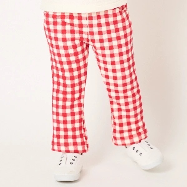 80－140size [即納]  総柄爆温裏起毛長パンツ  　(moujonjon)