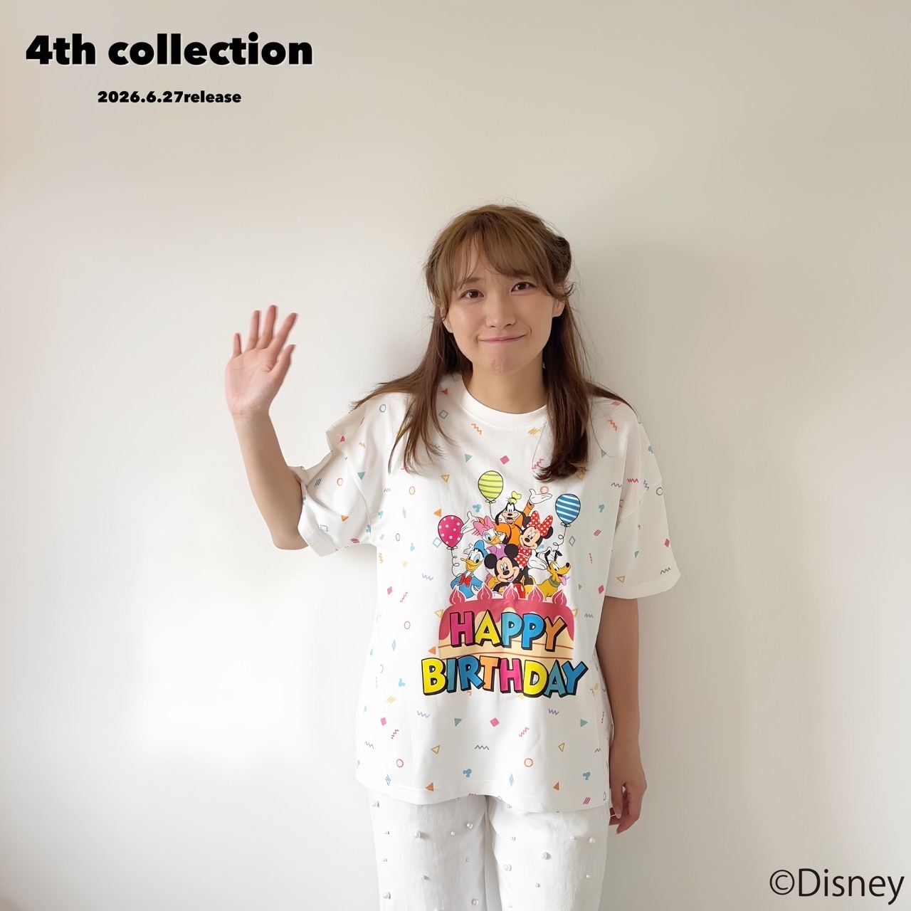 90-140&大人size [即納]  Mickey Friends Happy Birthday Tシャツ   ( mes favoris original )