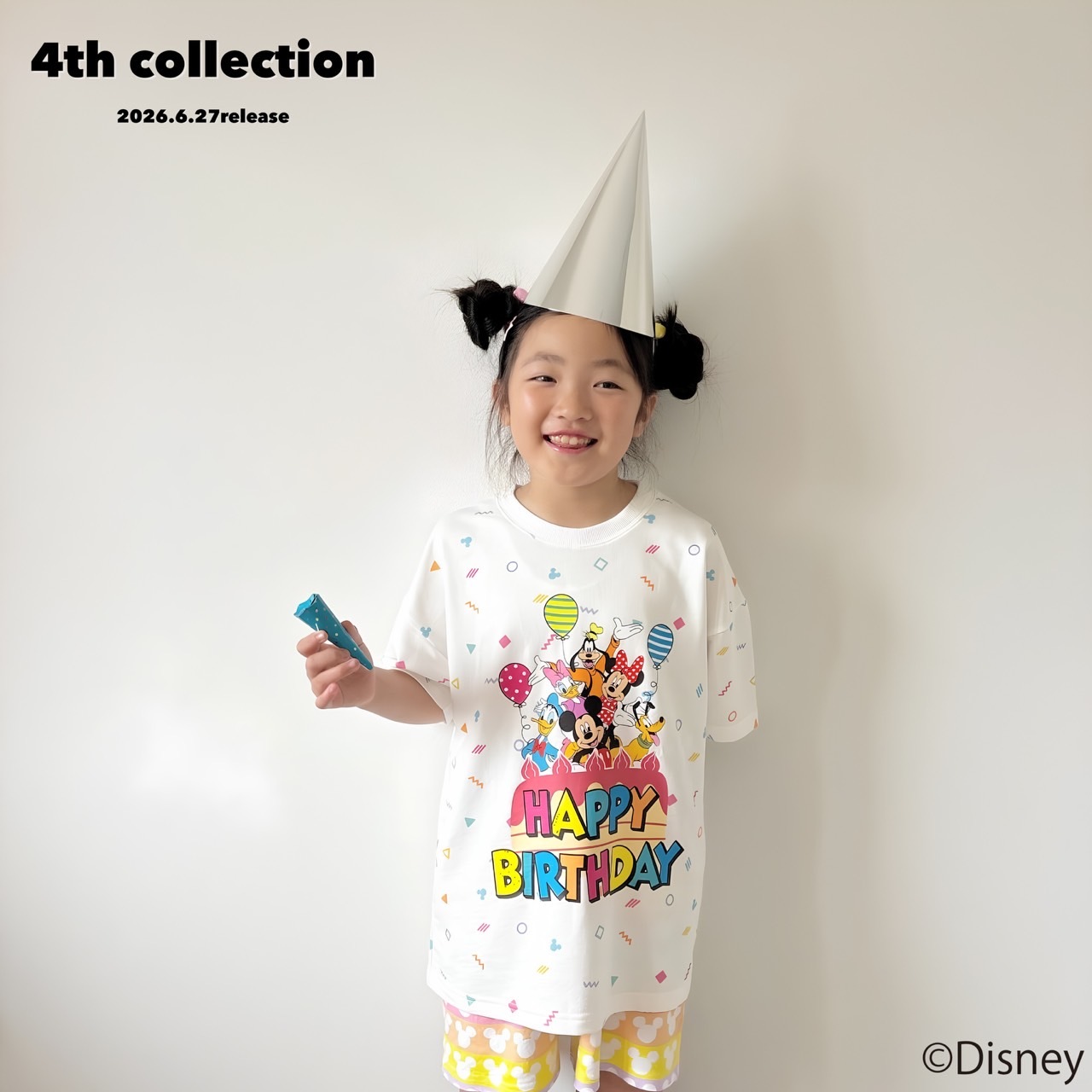 90-140&大人size [即納]  Mickey Friends Happy Birthday Tシャツ   ( mes favoris original )