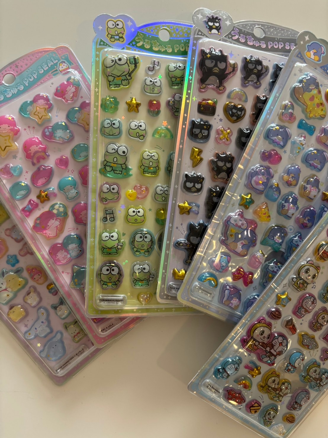 即納] 6枚セット サンリオ&どらえもん うるちゅるポップシール | in