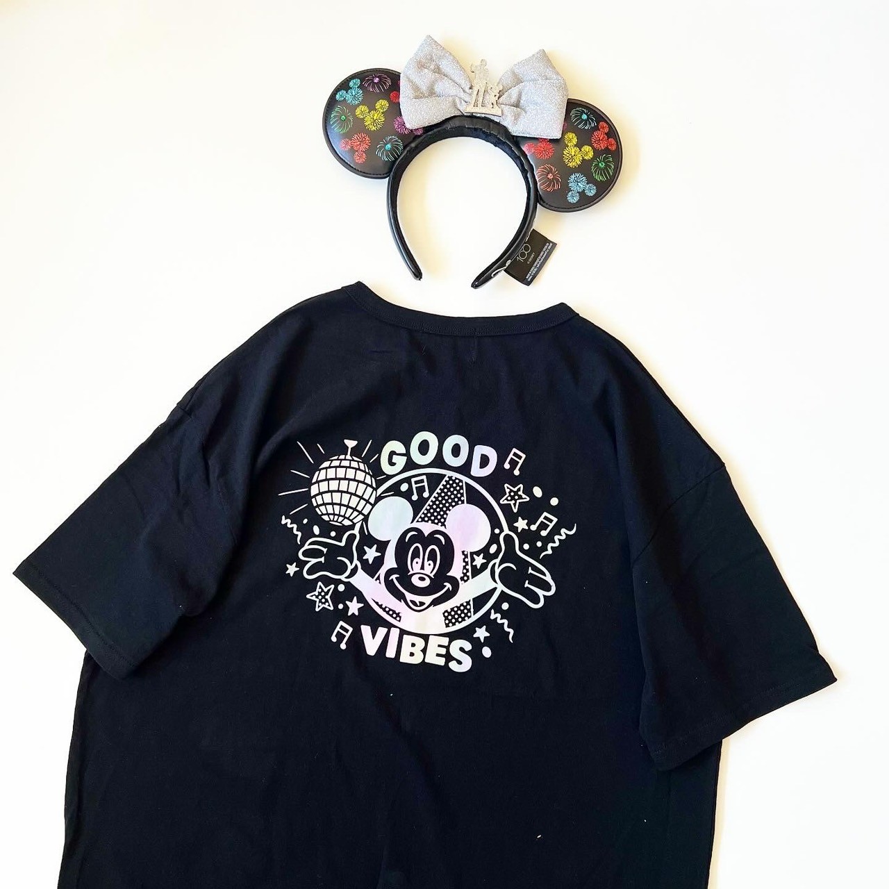90-150.大人size[即納]    GOOD VIBES レインボー半袖Tシャツ  (mes favoris original )