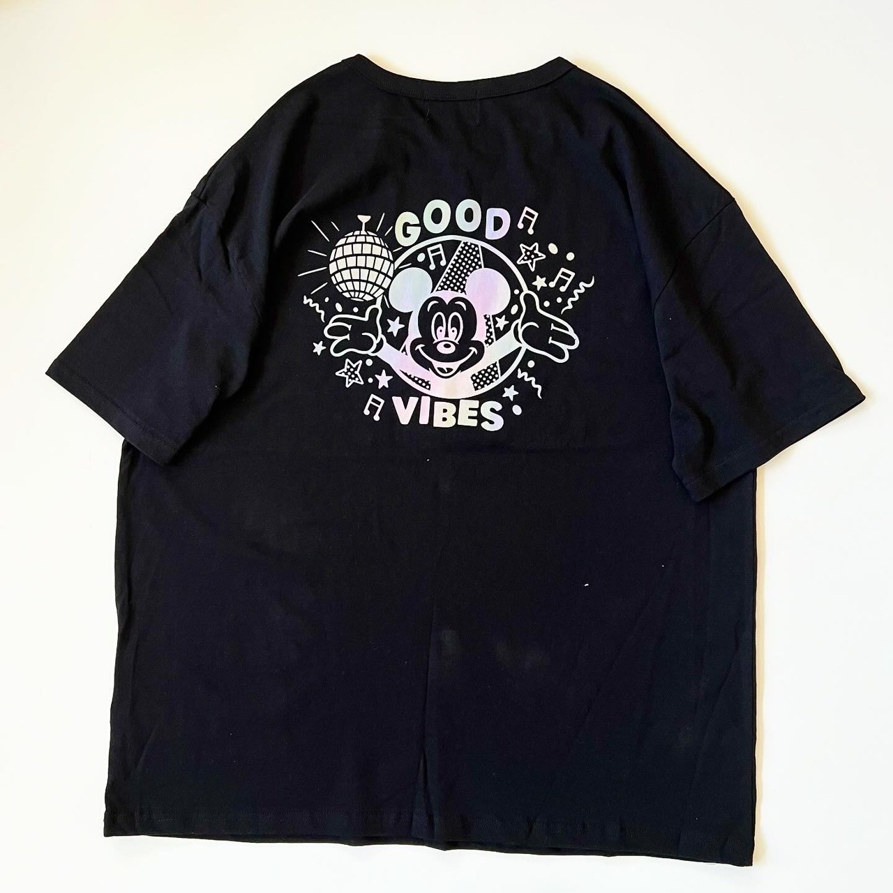 90-150.大人size[即納]    GOOD VIBES レインボー半袖Tシャツ  (mes favoris original )