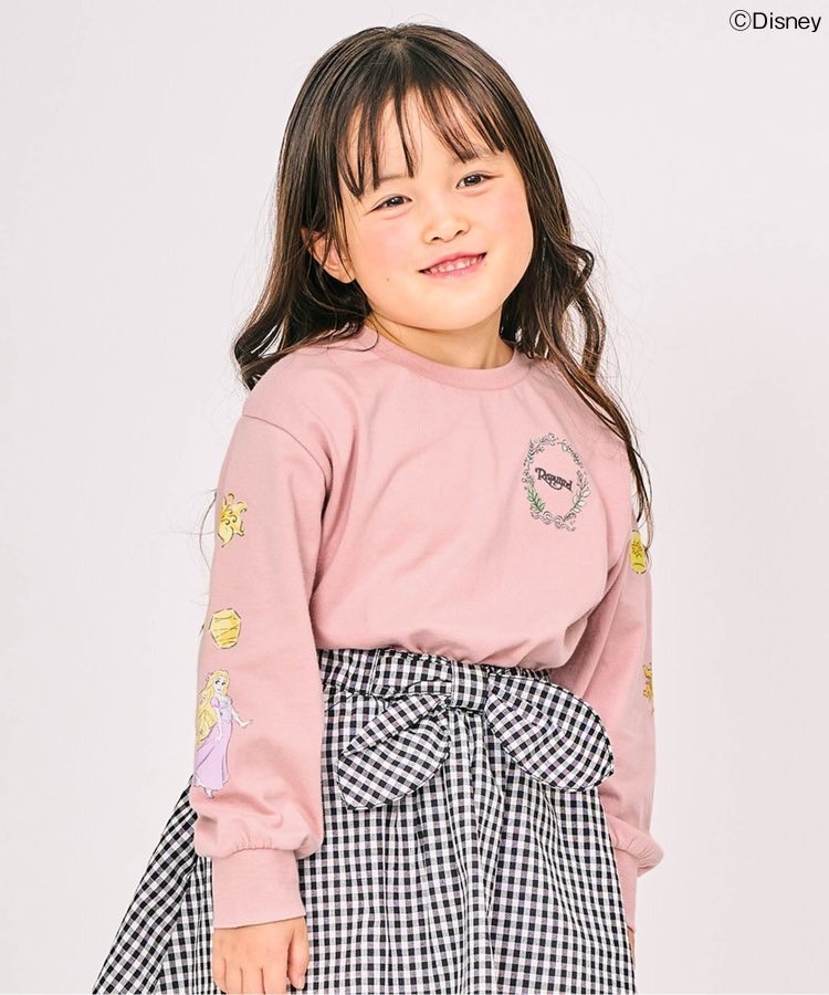 90-140size [即納]     ディズニーキャラクター/プリンセス 袖モチーフTシャツ  (SERAPH)