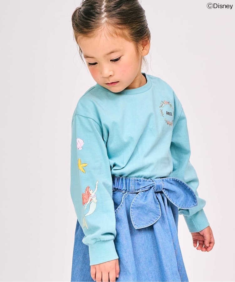 90-140size [即納]     ディズニーキャラクター/プリンセス 袖モチーフTシャツ  (SERAPH)