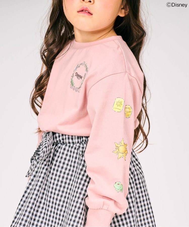 90-140size [即納]     ディズニーキャラクター/プリンセス 袖モチーフTシャツ  (SERAPH)