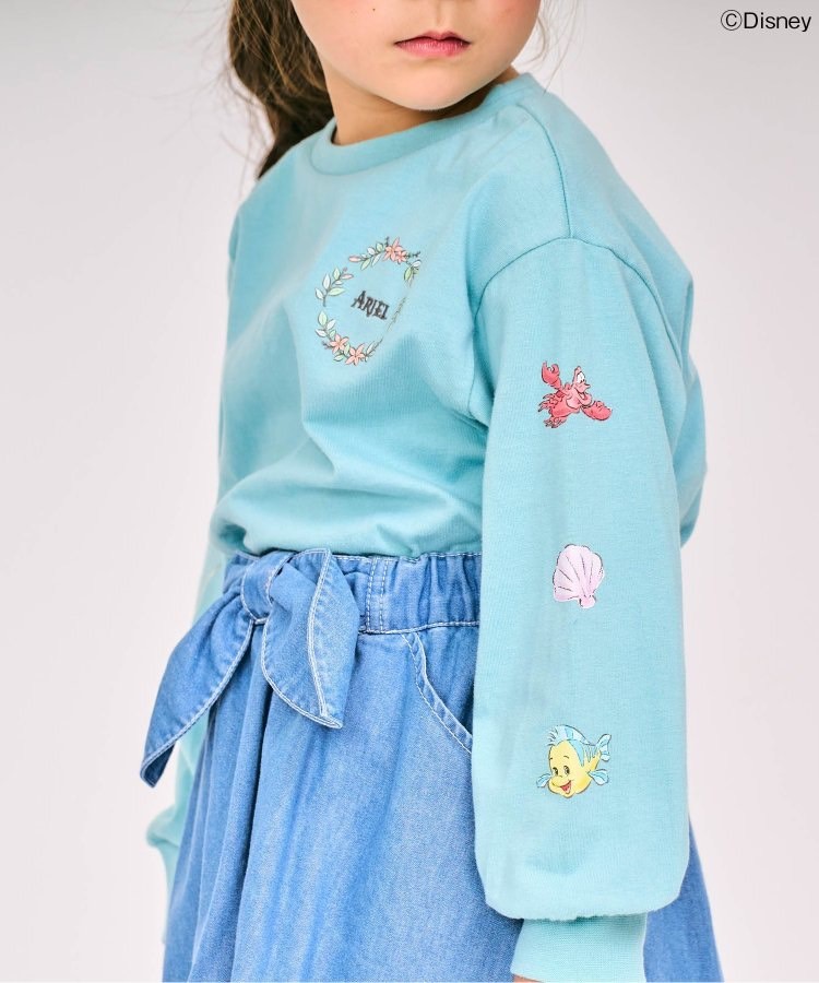 90-140size [即納]     ディズニーキャラクター/プリンセス 袖モチーフTシャツ  (SERAPH)