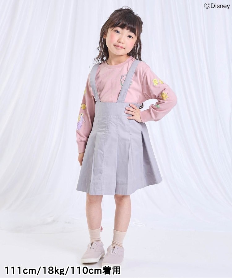 90-140size [即納]     ディズニーキャラクター/プリンセス 袖モチーフTシャツ  (SERAPH)