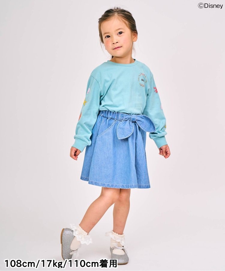 90-140size [即納]     ディズニーキャラクター/プリンセス 袖モチーフTシャツ  (SERAPH)