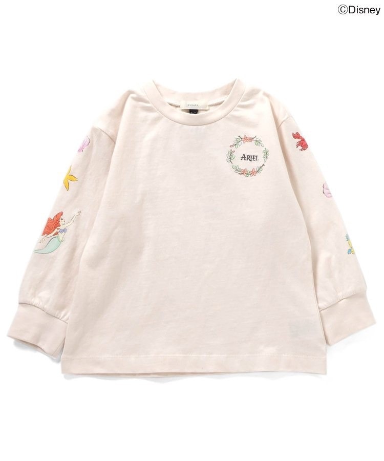 90-140size [即納]     ディズニーキャラクター/プリンセス 袖モチーフTシャツ  (SERAPH)