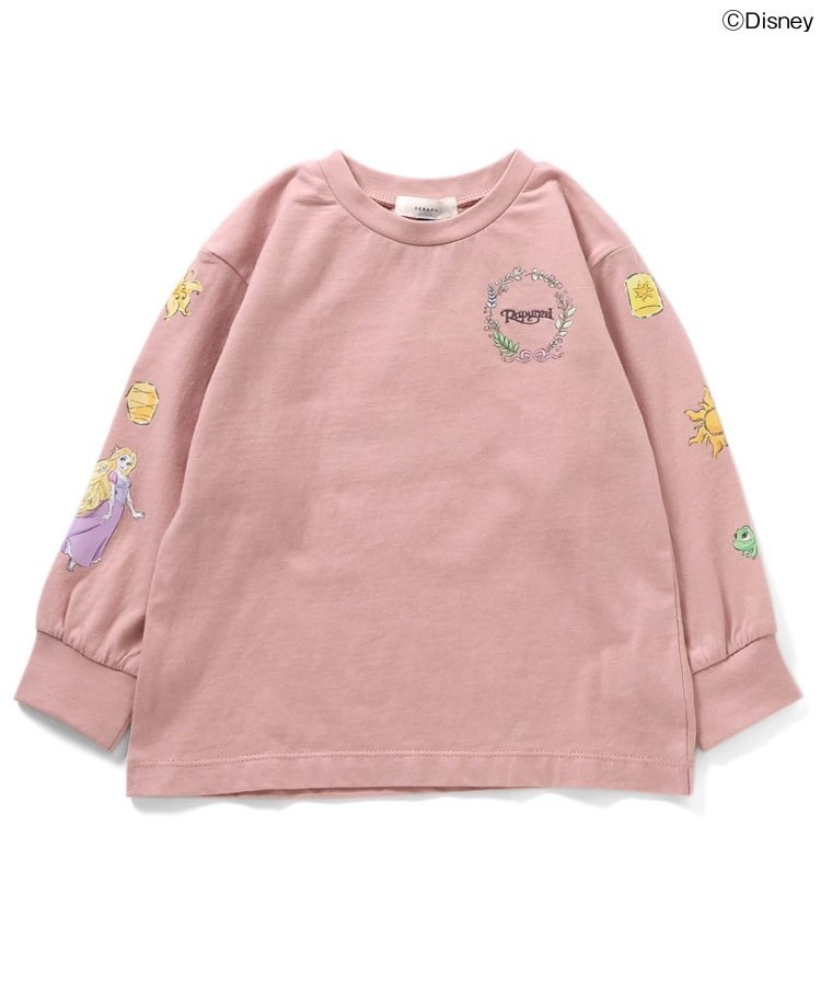 90-140size [即納]     ディズニーキャラクター/プリンセス 袖モチーフTシャツ  (SERAPH)
