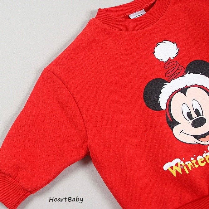 ＜アウトレット＞90-150size[即納] Mickey Santa mtm 裏起毛 (heart baby)