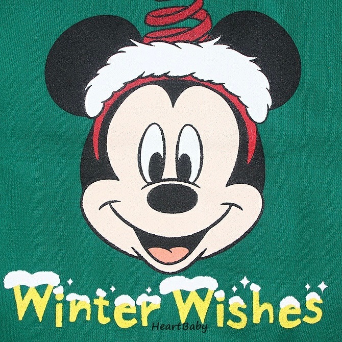 ＜アウトレット＞90-150size[即納] Mickey Santa mtm 裏起毛 (heart baby)