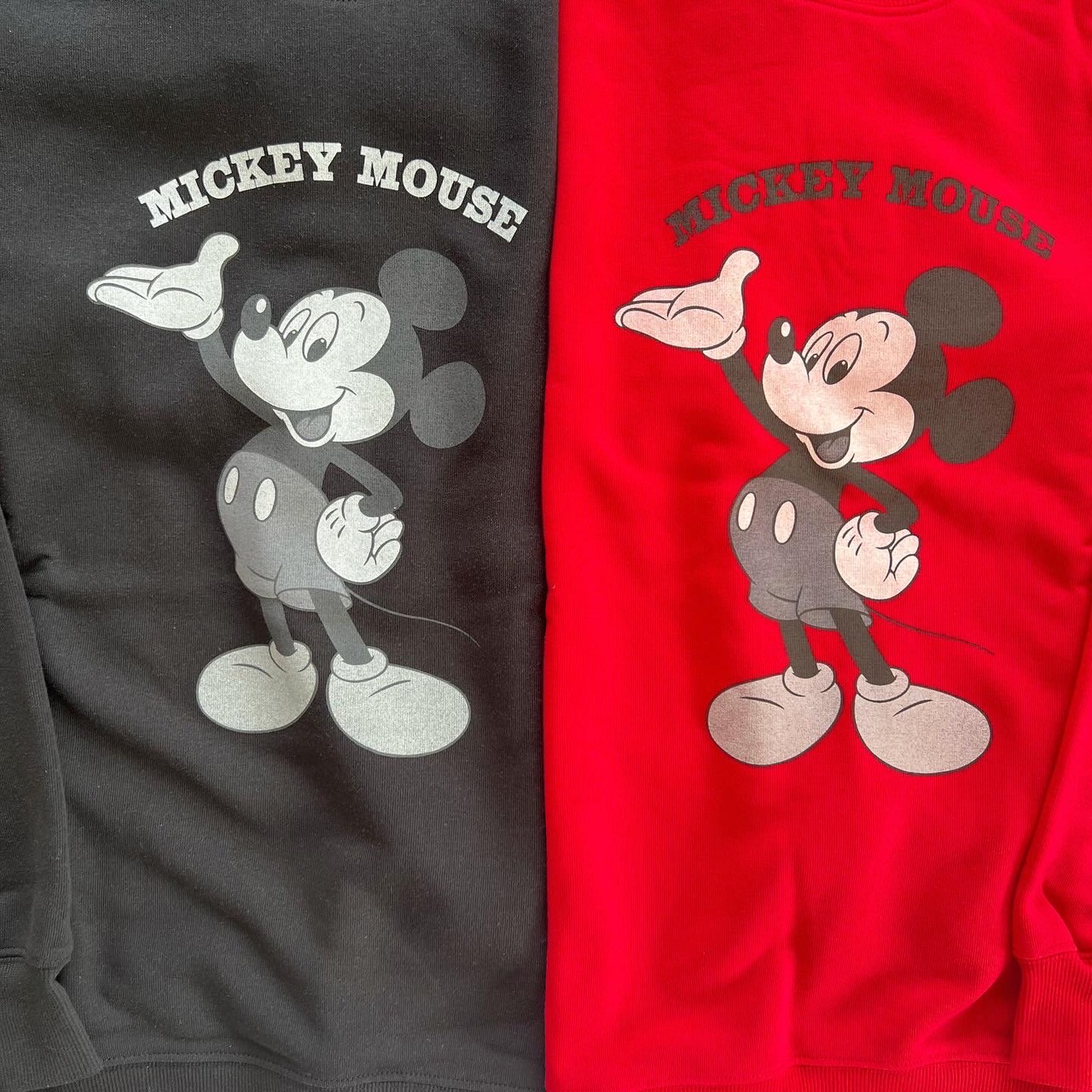 大人size[即納]   モノクロミッキー裏起毛トレーナー