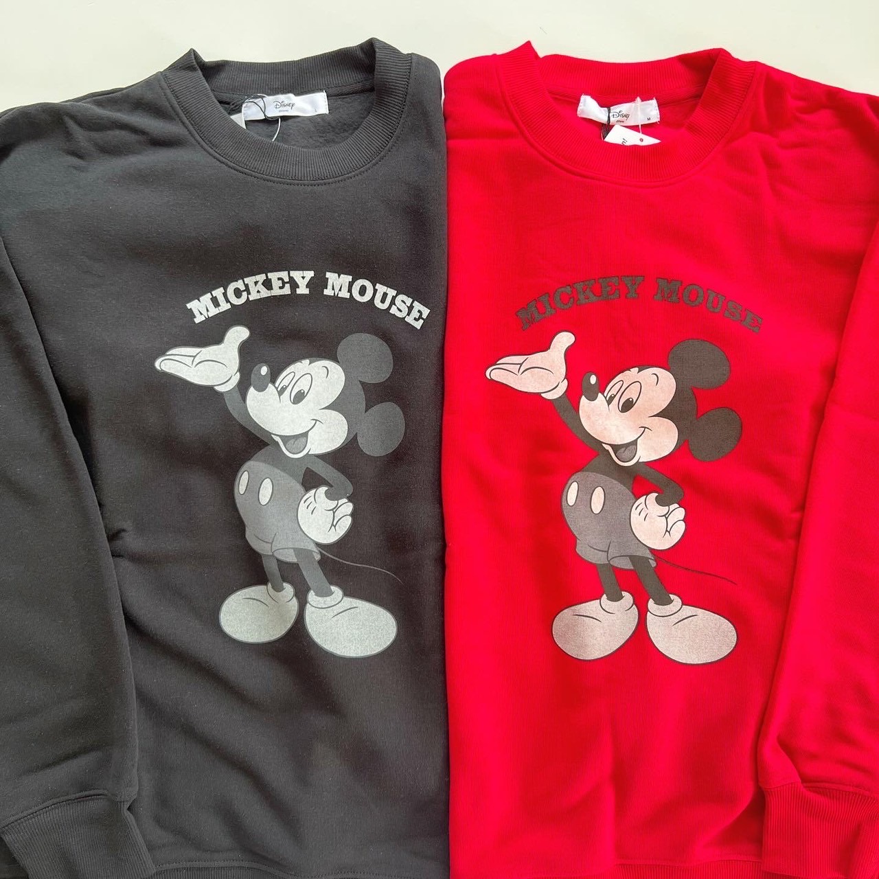 大人size[即納]   モノクロミッキー裏起毛トレーナー