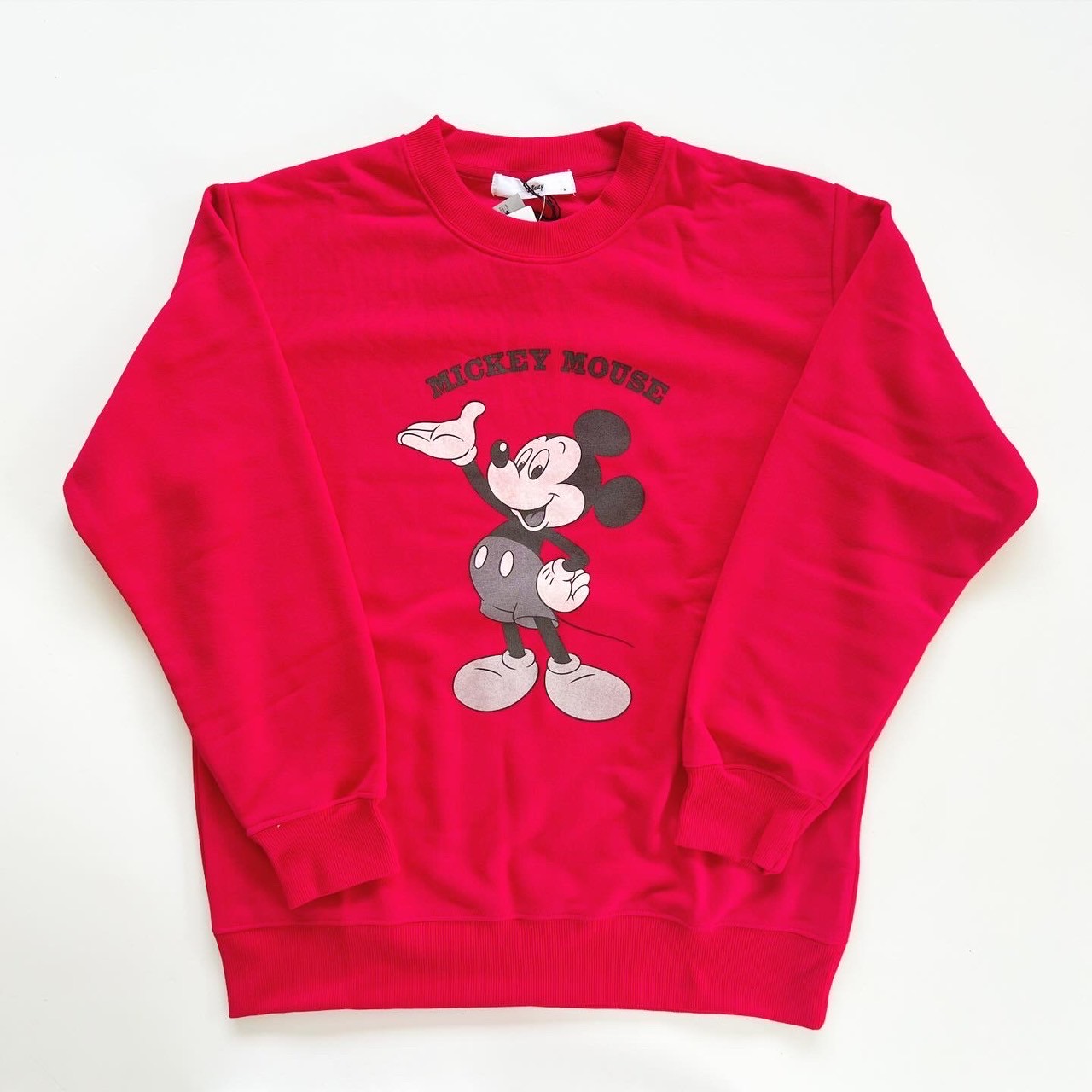 大人size[即納]   モノクロミッキー裏起毛トレーナー