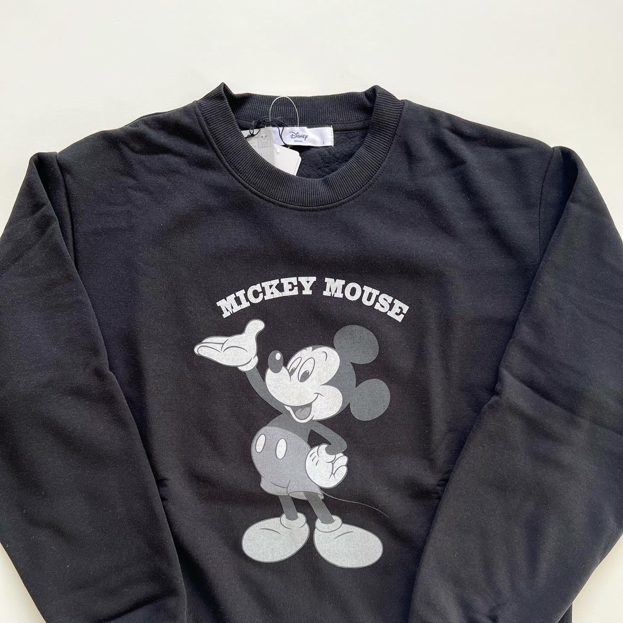 大人size[即納]   モノクロミッキー裏起毛トレーナー