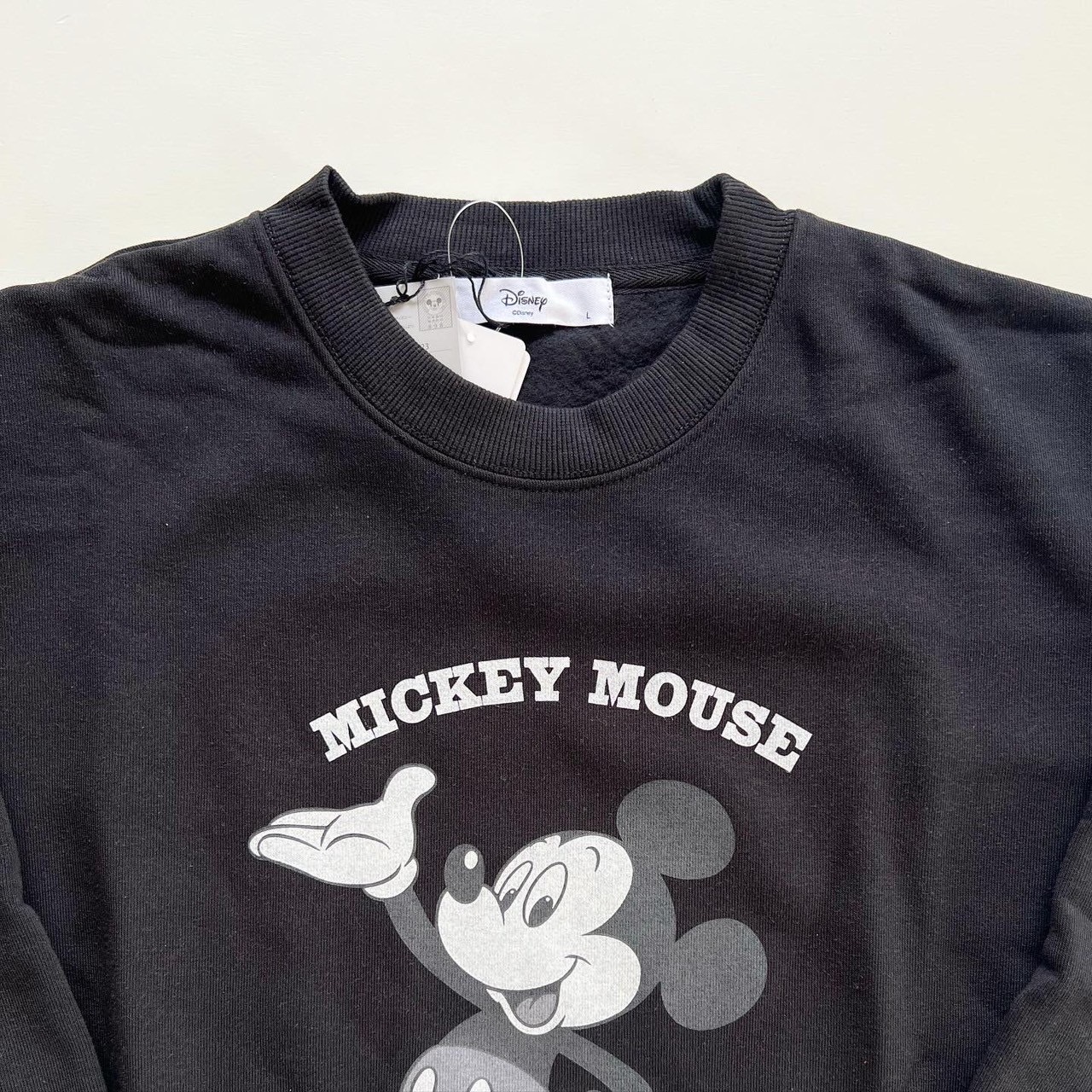 大人size[即納]   モノクロミッキー裏起毛トレーナー