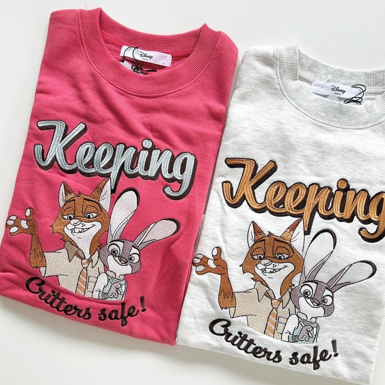 大人size[即納]   ズートピア刺繍裏毛トレーナー