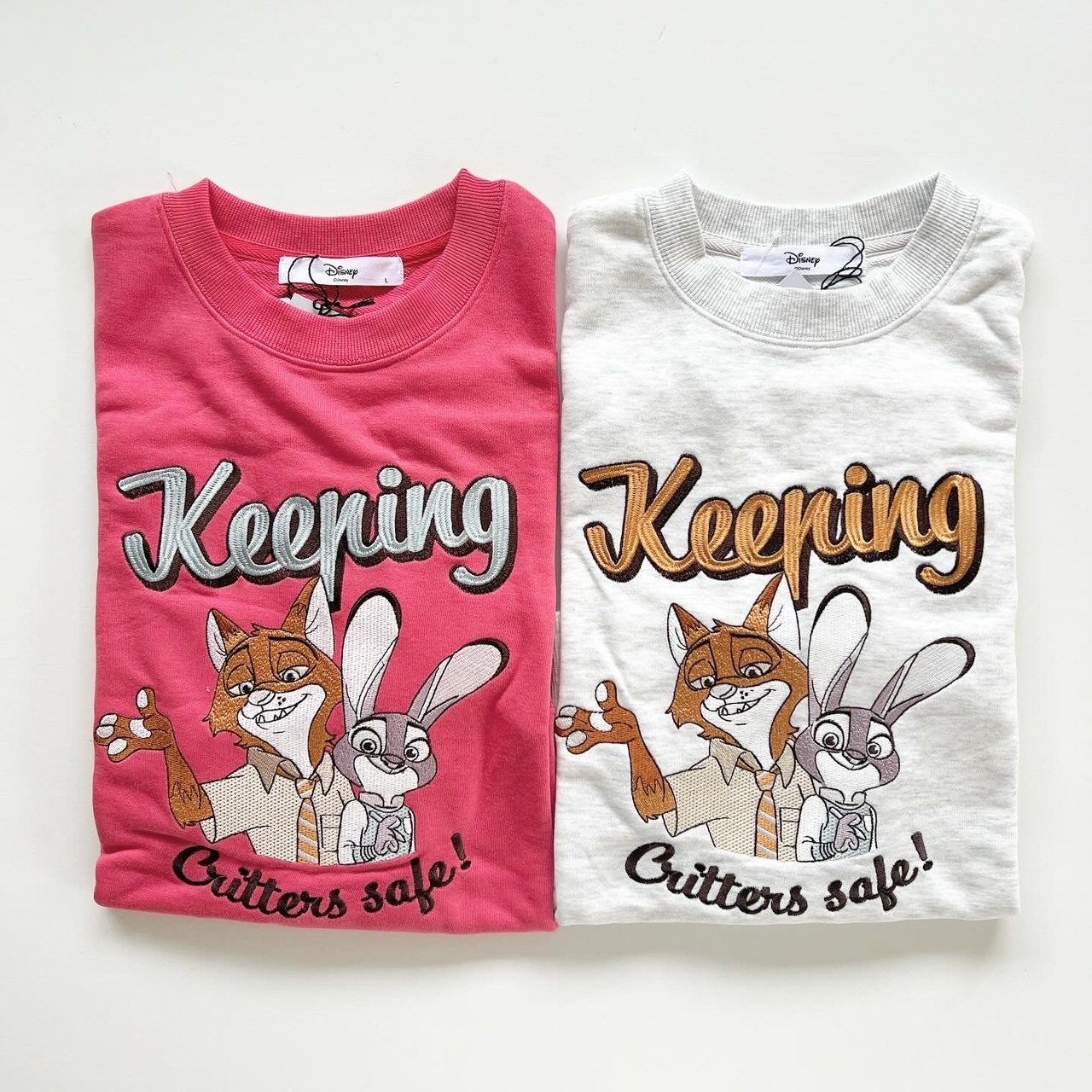 大人size[即納]   ズートピア刺繍裏毛トレーナー