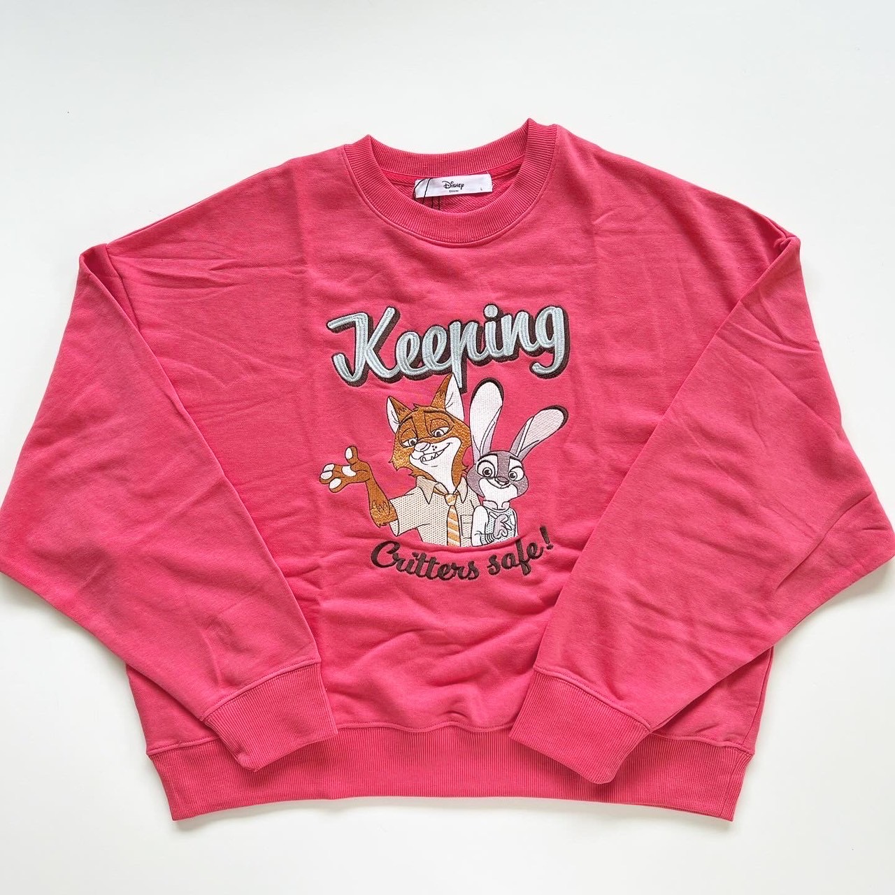 大人size[即納]   ズートピア刺繍裏毛トレーナー