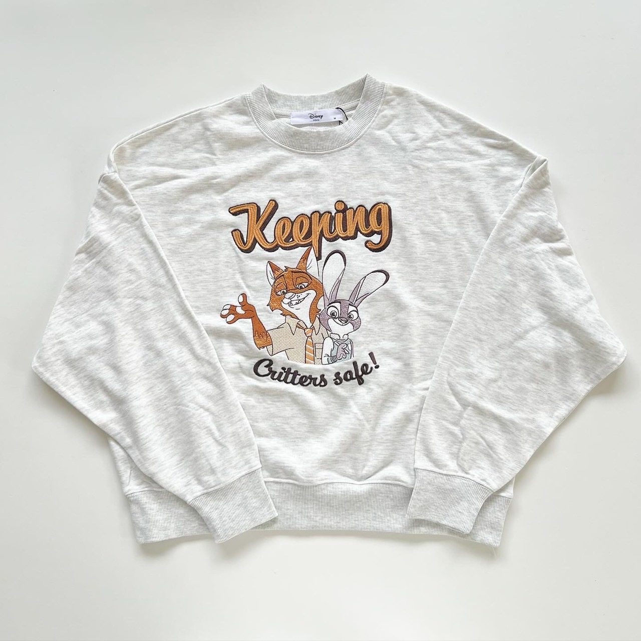 大人size[即納]   ズートピア刺繍裏毛トレーナー